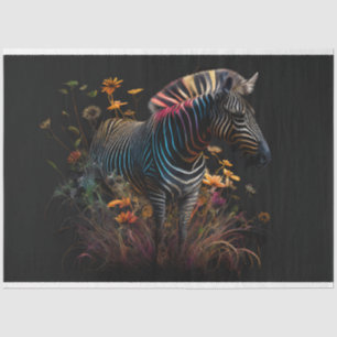 Zebra des Prismus der Blume der Farben Dekoupage Seidenpapier