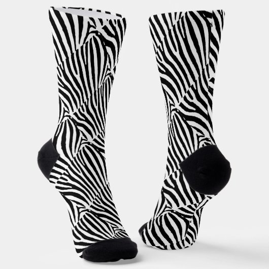 Zebra-Design auf Socken (Gewinkelt)