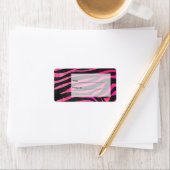 Zebra-Design für Schwarz und Heiß-Rosa Adressaufkleber (Insitu)
