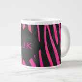 Zebra-Design für Schwarz und Heiß-Rosa Jumbo-Tasse (Vorderseite Rechts)