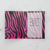 Zebra-Design für Schwarz und Heiß-Rosa Karte (Innenseite)