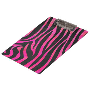 Zebra-Design für Schwarz und Heiß-Rosa Klemmbrett