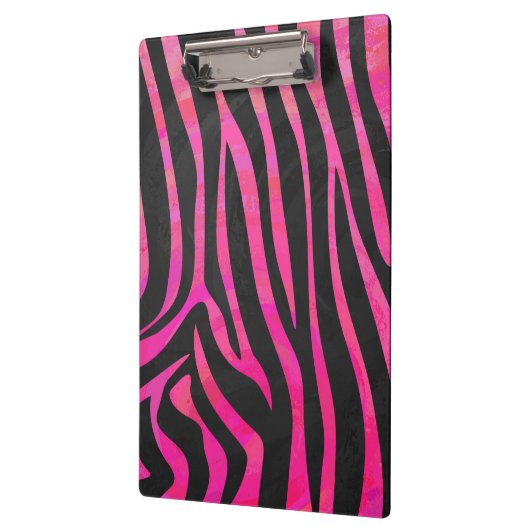 Zebra-Design für Schwarz und Heiß-Rosa Klemmbrett (Links)