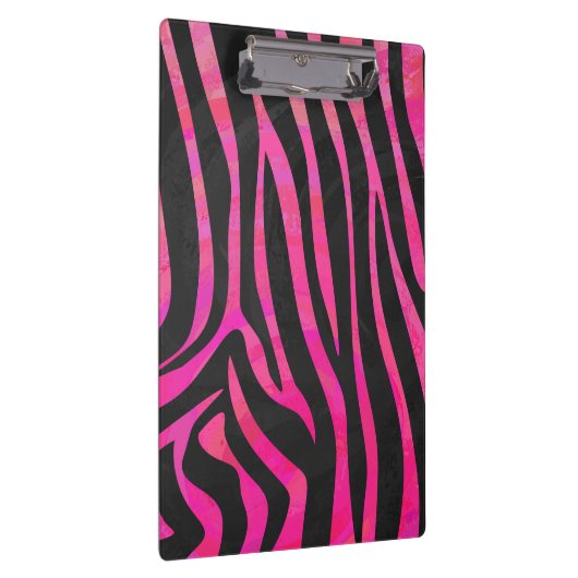 Zebra-Design für Schwarz und Heiß-Rosa Klemmbrett (Rechts)