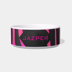 Zebra-Design für Schwarz und Heiß-Rosa Napf