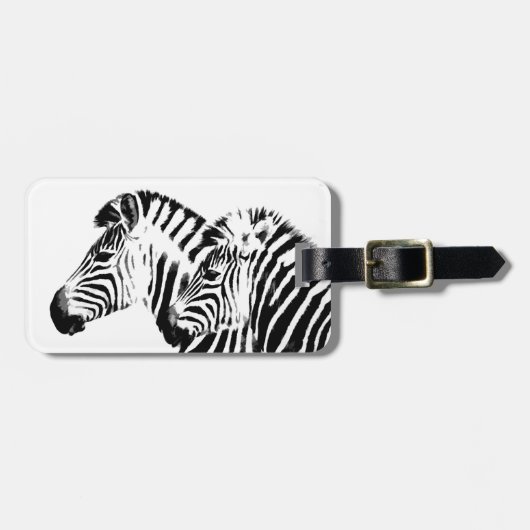 Zebra Design Schwarz-Weiß-Gepäckanhänger Gepäckanhänger (Vorderseite horizontal)