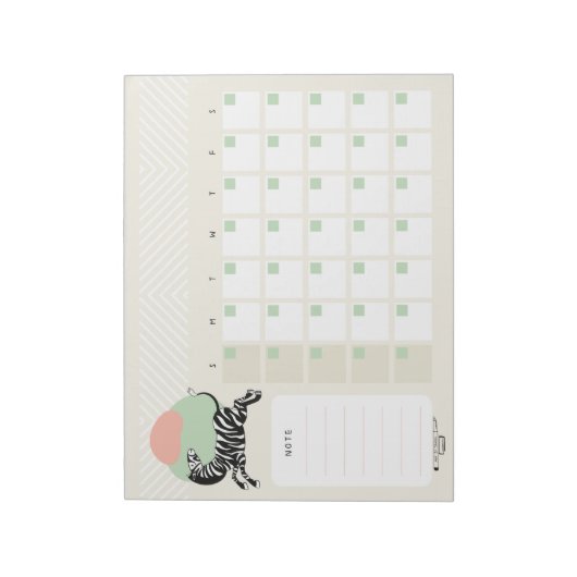 Zebra Desk Calendar Notepad Notizblock (Rotiert)