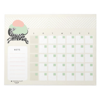 Zebra Desk Calendar Notepad Notizblock