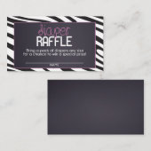 Zebra Diaper Raffle Ticket Begleitkarte (Vorne/Hinten)