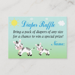 Zebra Diaper Raffle Tickets