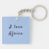 Zebra, die Sie mit blauen Himmelstext-Foto anschau Schlüsselanhänger (Rückseite)