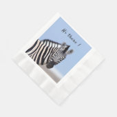 Zebra, die Sie mit blauen Himmelstext-Foto anschau Serviette (Ecke)