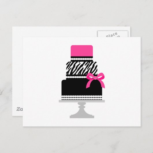 Zebra-Diva-Kuchen Postkarte (Vorne/Hinten)