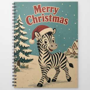 Zebra-Dorf-Rand-Tier-Weihnachten Notizblock