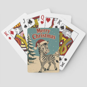 Zebra-Dorf-Rand-Tier-Weihnachten Spielkarten
