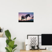 Zebra Double Exposure Animal Nature Wilderness Art Poster (Heimbüro)