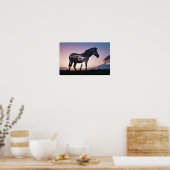 Zebra Double Exposure Animal Nature Wilderness Art Poster (Küche)
