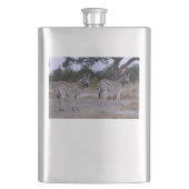 Zebra Double Take Foto Flachmann (Vorderseite)