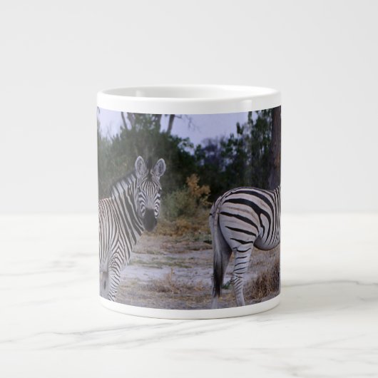 Zebra Double Take Foto Jumbo-Tasse (Vorderseite)