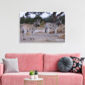 Zebra Double Take Foto Leinwanddruck (Insitu (Wohnzimmer))