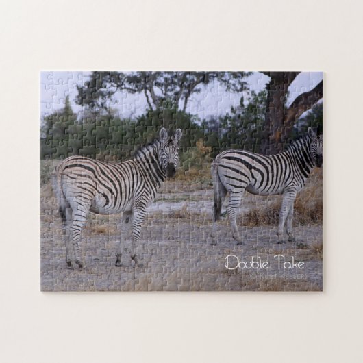 Zebra Double Take Foto Puzzle (Horizontal)