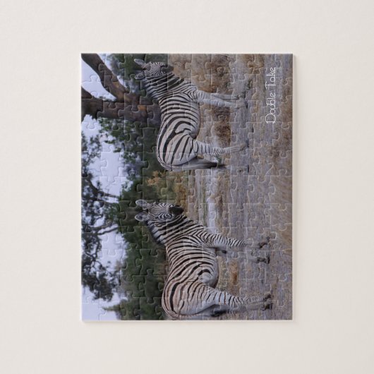 Zebra Double Take Foto Puzzle (Vertikal)