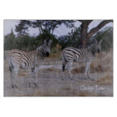 Zebra Double Take Foto Schneidebrett (Vorderseite)