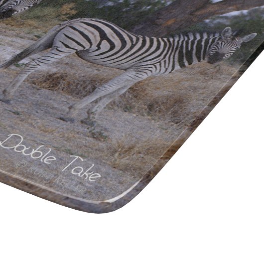 Zebra Double Take Foto Schneidebrett (Ecke)