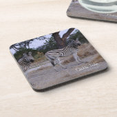 Zebra Double Take Foto Untersetzer (Linke Seite)