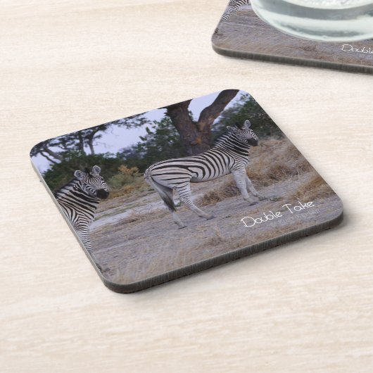 Zebra Double Take Foto Untersetzer (Linke Seite)