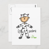 Zebra Dress up T - Shirt und Geschenke Postkarte (Vorne/Hinten)