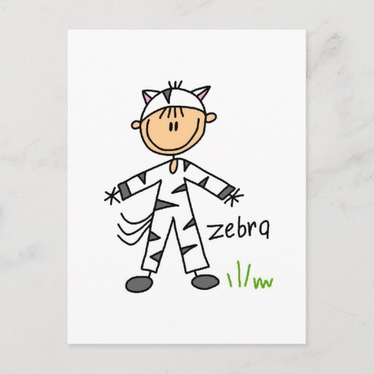 Zebra Dress up T - Shirt und Geschenke Postkarte (Vorderseite)