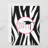 Zebra-Druck-Abschluss-Einladung - Klasse von 2011 Einladung (Rückseite)