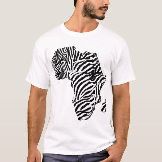 Zebra-Druck-afrikanische Safari-Afrika-Karte T-Shirt