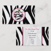 Zebra-Druck Apple arbeiten Lehrer-Visitenkarte um Visitenkarte (Vorne/Hinten)