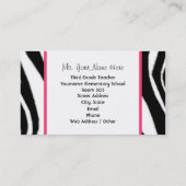 Zebra-Druck Apple arbeiten Lehrer-Visitenkarte um Visitenkarte (Rückseite)