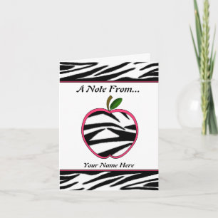 Zebra-Druck-Apple-Lehrer Notecard Karte