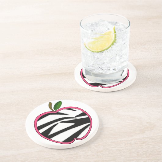 Zebra-Druck-Apple-Lehrer-Untersetzer Sandstein Untersetzer (Seite)