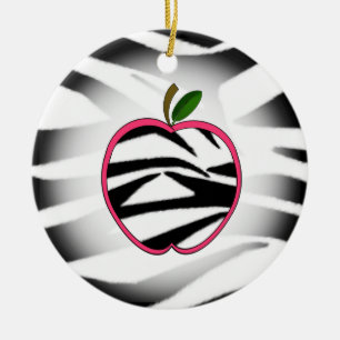 Zebra-Druck-Apple-Lehrer-Verzierung Keramikornament