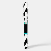 Zebra-Druck-Aqua-Spitze-Monogramm Case-Mate iPhone Hülle (Rückseite / Links)
