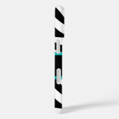 Zebra-Druck-Aqua-Spitze-Monogramm Case-Mate iPhone Hülle (Rückseite / Rechts)