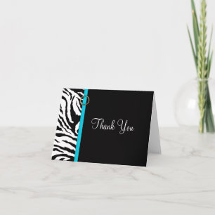 Zebra-Druck {blau} Blank Danke-Karte Dankeskarte