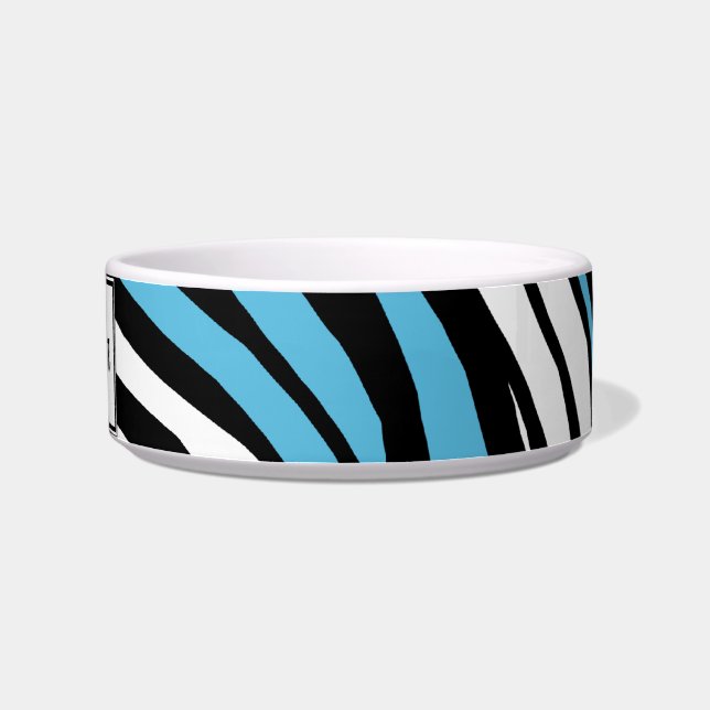 Zebra-Druck-blaue Mischungs-personalisierte Napf (Rechts)