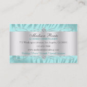 Zebra-Druck-blauer Eis-GlitzerCosmetologist Visitenkarte (Rückseite)