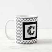 Zebra-Druck-Buchstabe "C" auf grauem/weißem Kaffeetasse (Links)