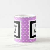 Zebra-Druck-Buchstabe "J" auf Flieder/weißen Kaffeetasse (Mittel)