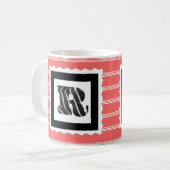 Zebra-Druck-Buchstabe "R" auf den Kaffeetasse (Vorderseite Links)