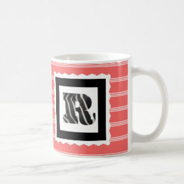 Zebra-Druck-Buchstabe "R" auf den Kaffeetasse