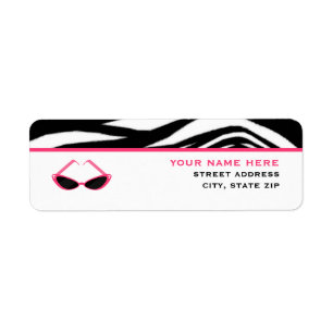 Zebra-Druck-Druck u. rosa Retro Sonnenbrille