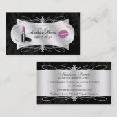 Zebra-Druck-Ebenholz-GlitzerCosmetology Visitenkarte (Vorne/Hinten)